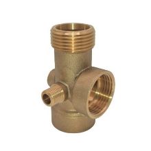 Picture of 1" x 80mm brass heavy 5-way Pump Connector with 2 x ¼" BSP outlets