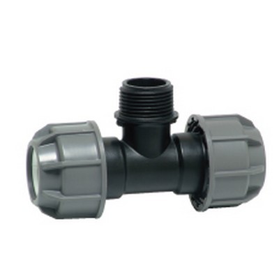 Picture of 25mm x ¾" BSP Plasson Agrifit Tee with Threaded Male Offtake