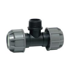 Picture of 32mm x 1" BSP Plasson Agrifit Tee with Threaded Male Offtake