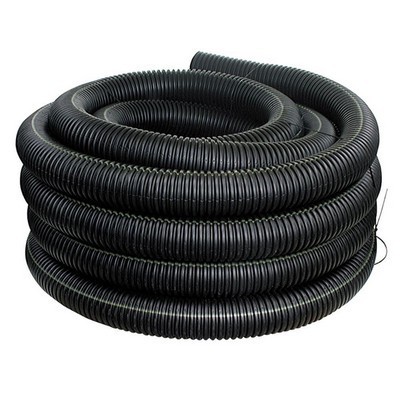 Picture of 60mm x 150mtrs Cherry Kitemarked Black perforated land drainage pipe to BS4962