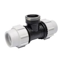 Picture of 32mm x 1" x 32mm Plasson 7140 tee with threaded female offtake 90°