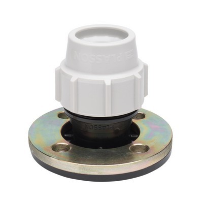 Picture of 90mm x 4" Plasson 7220 compression Flange Adaptor PN16 with metal backing ring