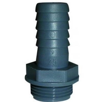 Picture of Poly Hosetail ¾" male BSP thread to 1" hosetail - 6 Bar rated.
