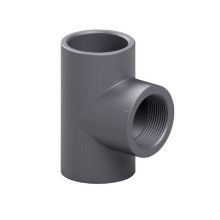 Picture of ½" PVC Tee plain/threaded/plain female BSP