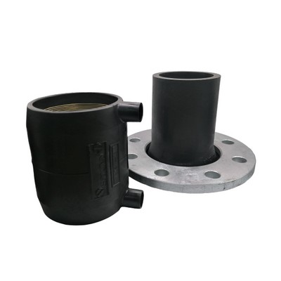 Picture of 90mm x DN80 PN16 Radius flange adaptor & EF coupler - PE100 black 4mm x 40v