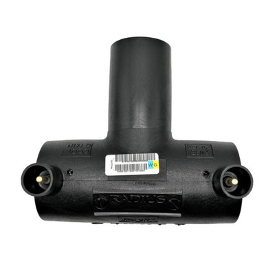 Picture of 90mm Radius EF Equal Tee - PE100 black 4mm x 40volt
