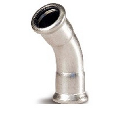 Picture of 88.9mm 316L Stainless Steel Pressfit 45° Female Elbow. EPDM seal. WRAS