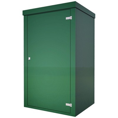 Picture of Green GRP Kiosk c/w walk-in double door/backboard/lock. 2000x1200x1000mm (HxWxD)