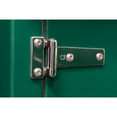 Picture of Green GRP Kiosk c/w walk-in double door/backboard/lock. 2000x2000x1500mm (HxWxD)