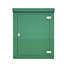 Picture of Green GRP Kiosk c/w single door/backboard/lock. 1150x945x500mm (HxWxD)