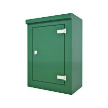 Picture of Green GRP Kiosk c/w single door/backboard/lock. 940x670x380mm (HxWxD)