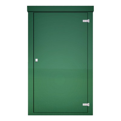 Picture of Green GRP Kiosk c/w walk-in double door/backboard/lock. 2000x1200x1000mm (HxWxD)