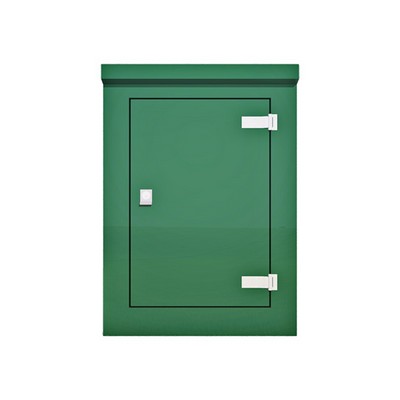 Picture of Green GRP Kiosk c/w single door/backboard/lock. 940x670x380mm (HxWxD)