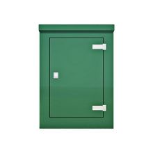 Picture of Green GRP Kiosk c/w single door/backboard/lock. 940x670x380mm (HxWxD)