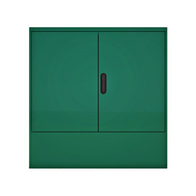 Picture of Green GRP Enclosure c/w double door/backboard/lock. 1115x1060x320mm (HxWxD)