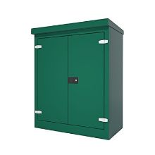 Picture of Green GRP Kiosk c/w double door/backboard/lock. 1260x1000x500mm (HxWxD)