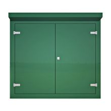 Picture of Green GRP Kiosk c/w double door/backboard/lock. 1600x1700x800mm (HxWxD)