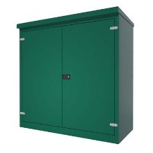 Picture of Green GRP Kiosk c/w double door/backboard/lock. 1700x1750x750mm (HxWxD)