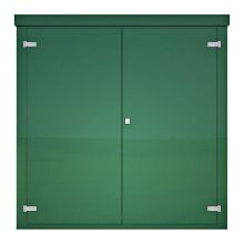 Picture of Green GRP Kiosk c/w walk-in double door/backboard/lock. 2000x2000x1500mm (HxWxD)