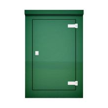 Picture of Green GRP Kiosk c/w single door/backboard/lock. 1100x750x400mm (HxWxD)