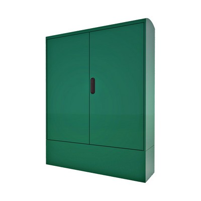 Picture of Green GRP Enclosure c/w double door/backboard/lock. 1460x1130x320mm (HxWxD)