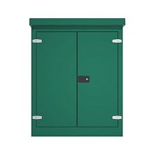 Picture of Green GRP Kiosk c/w double door/backboard/lock. 1260x1000x500mm (HxWxD)