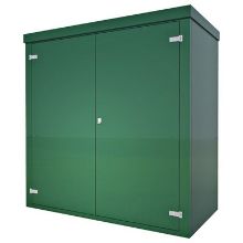 Picture of Green GRP Kiosk c/w walk-in double door/backboard/lock. 2000x2000x1000mm (HxWxD)