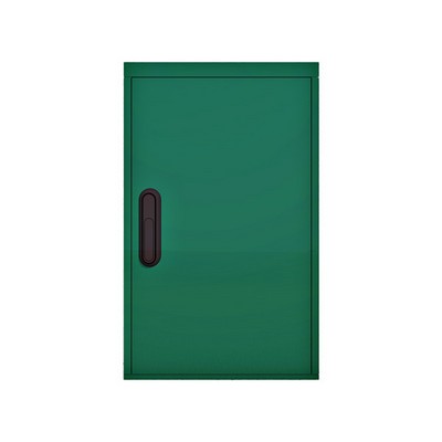Picture of Green GRP Enclosure c/w single door/backboard/lock. 670x400x320mm (HxWxD)