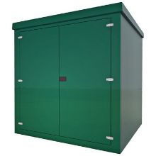 Picture of Green GRP Kiosk c/w walk-in double door/backboard/lock. 2080x2000x2000mm (HxWxD)