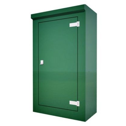 Picture of Green GRP Kiosk c/w single door/backboard/lock. 1250x750x400mm (HxWxD)