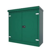Picture of Green GRP Kiosk c/w double door/backboard/lock. 1260x1250x500mm (HxWxD)