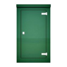 Picture of Green GRP Kiosk c/w single door/backboard/lock. 1250x750x400mm (HxWxD)