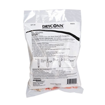 Picture of Connector King type GTSR for direct bury with orange nut, bag of 25.