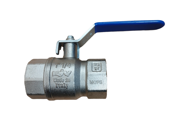 Picture of 1¼'' BSPP full flow brass ball valve. PTFE seat & Viton seal. PN25. WRAS