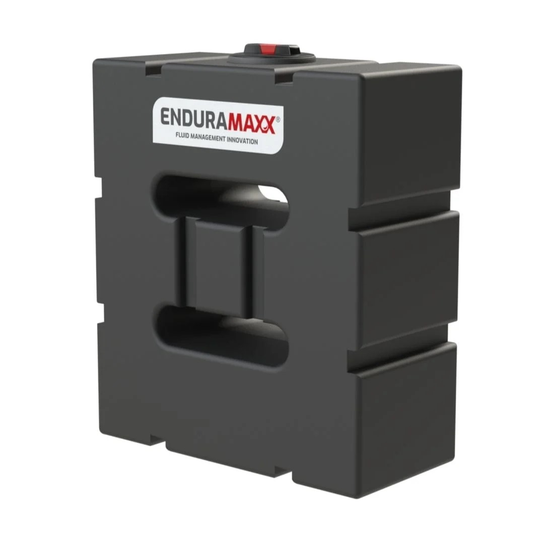 Picture of 500 litre baffled upright slim tank L:900 W:615 H:1260mm Black 1½" BSPM NON-POT