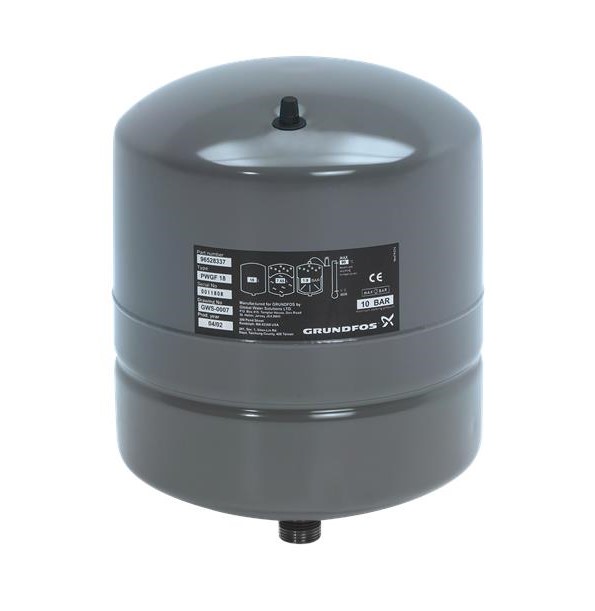 Picture of Grundfos GT-H-12-V 12 litre vertical Pressure Vessel (diaphragm type). 10 Bar