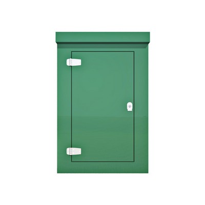Picture of Green GRP Kiosk c/w single door/backboard/lock. 990x650x450mm (HxWxD)