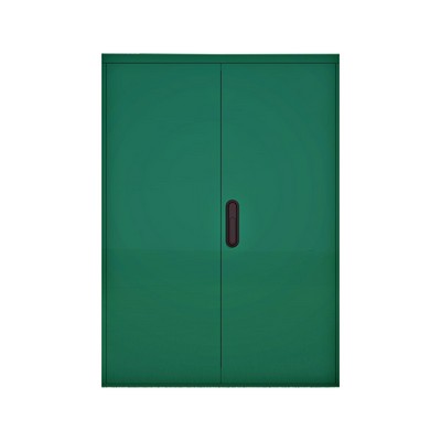 Picture of Green GRP Enclosure c/w double door/backboard/lock. 1154x800x320mm (HxWxD)